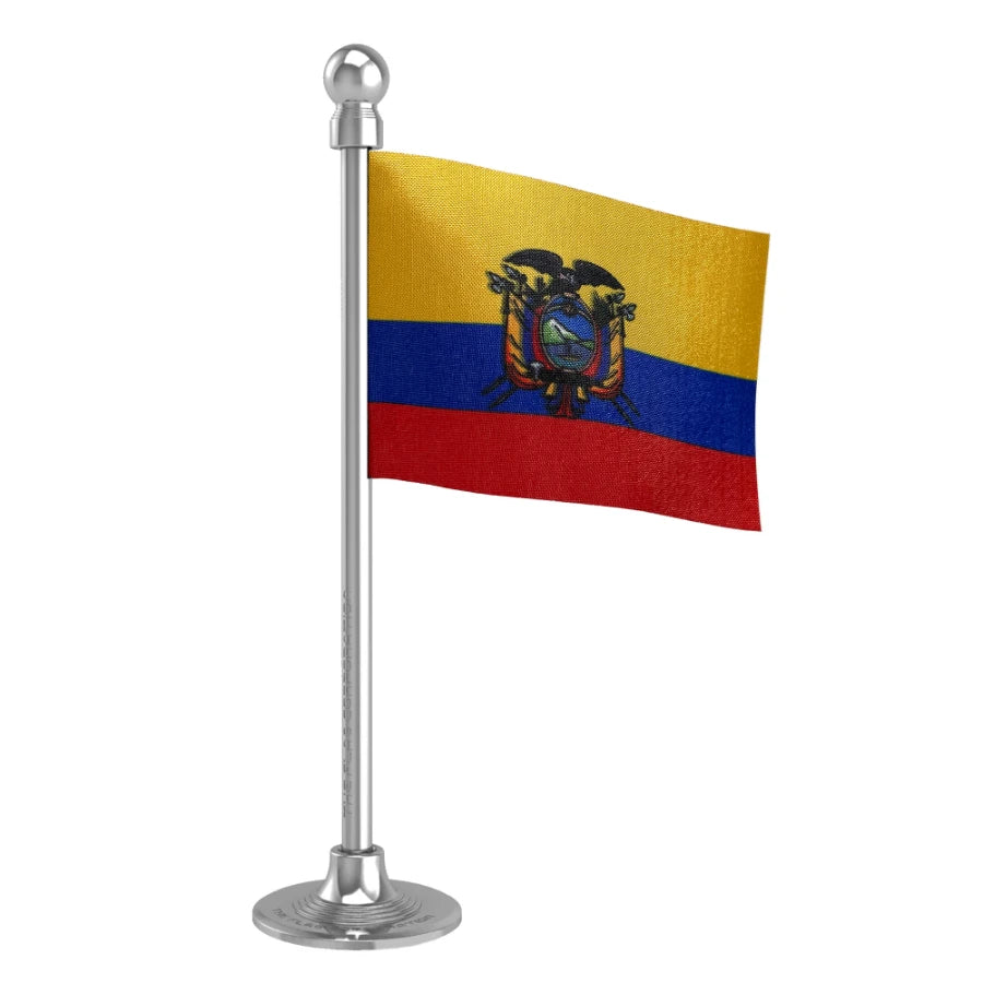 Ecuador  Car Dashboard Flag of 2in x 3in With A Steel or Plastic Base
