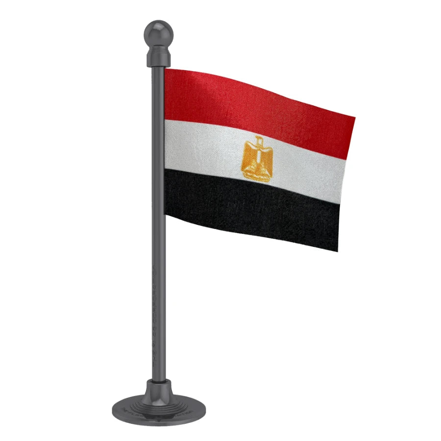 Egypt Car Dashboard Flag of 2in x 3in With A Steel or Plastic Base
