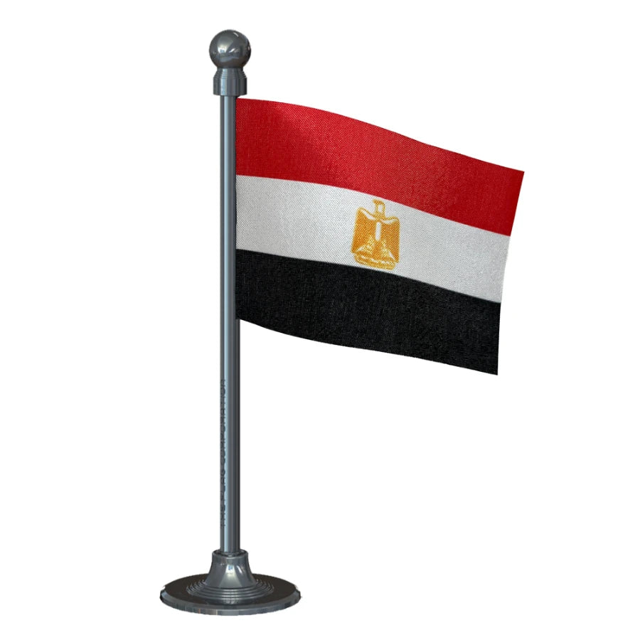 Egypt Car Dashboard Flag of 2in x 3in With A Steel or Plastic Base
