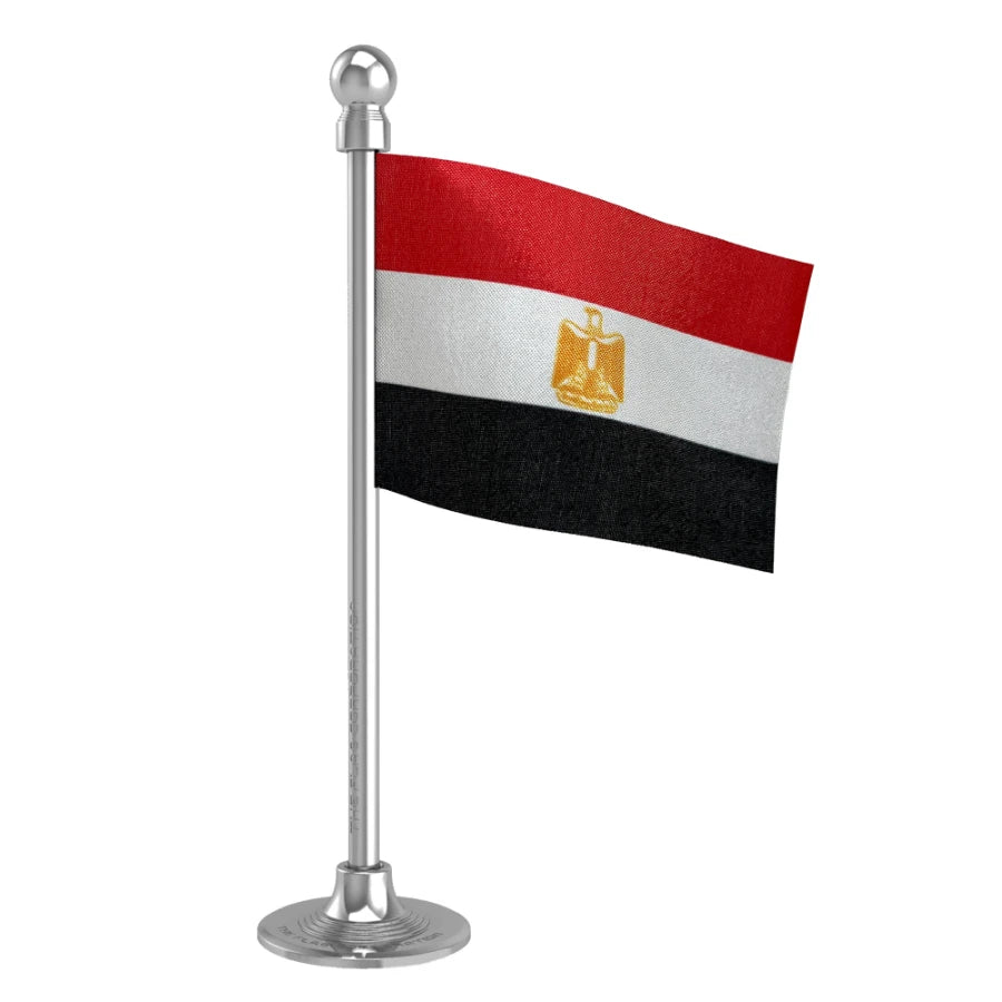 Egypt Car Dashboard Flag of 2in x 3in With A Steel or Plastic Base