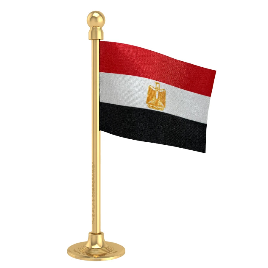 Egypt Car Dashboard Flag of 2in x 3in With A Steel or Plastic Base
