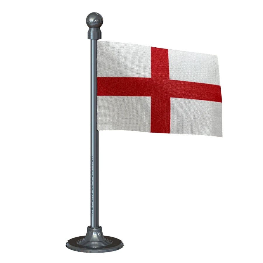 England Car Dashboard Flag of 2in x 3in With A Steel or Plastic Base