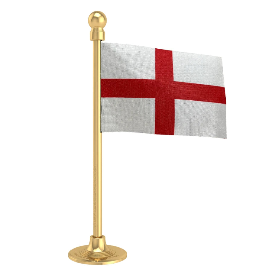 England Car Dashboard Flag of 2in x 3in With A Steel or Plastic Base