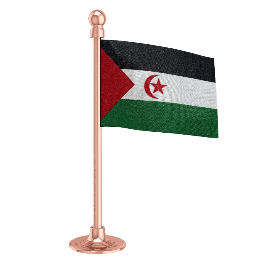 Western Sahara Car Dashboard Flag of 2in x 3in With A Steel or Plastic Base