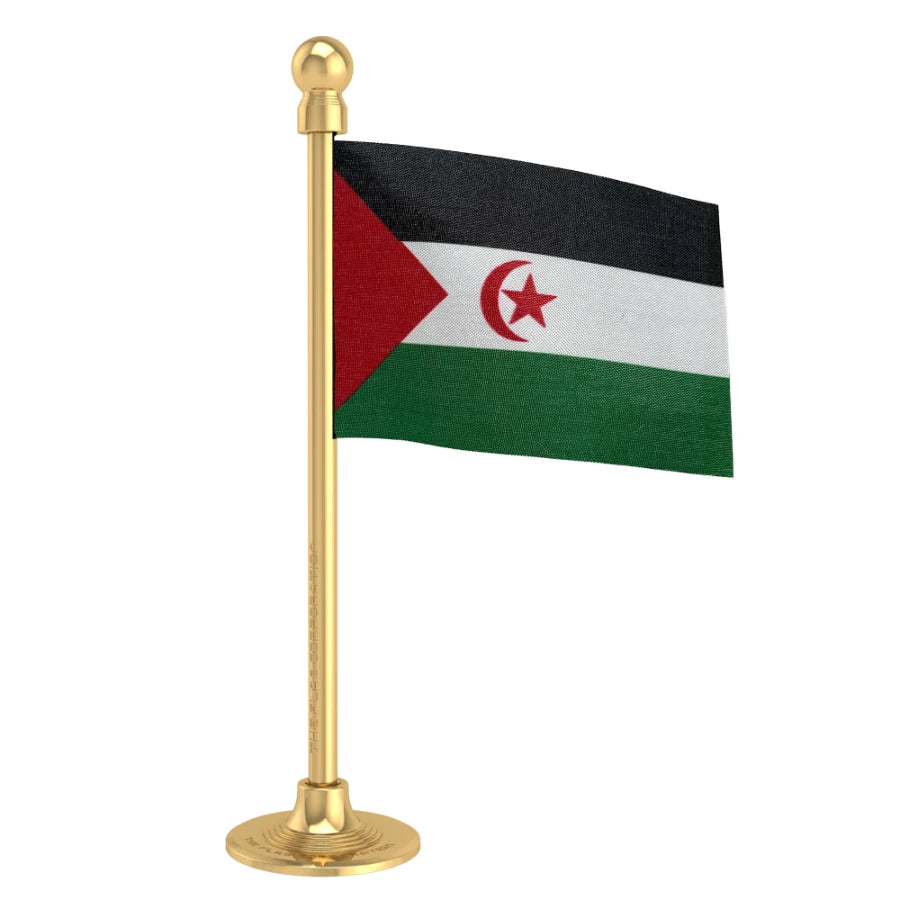 Western Sahara Car Dashboard Flag of 2in x 3in With A Steel or Plastic Base