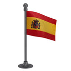 Spain Car Dashboard Flag of 2in x 3in With A Steel or Plastic Base