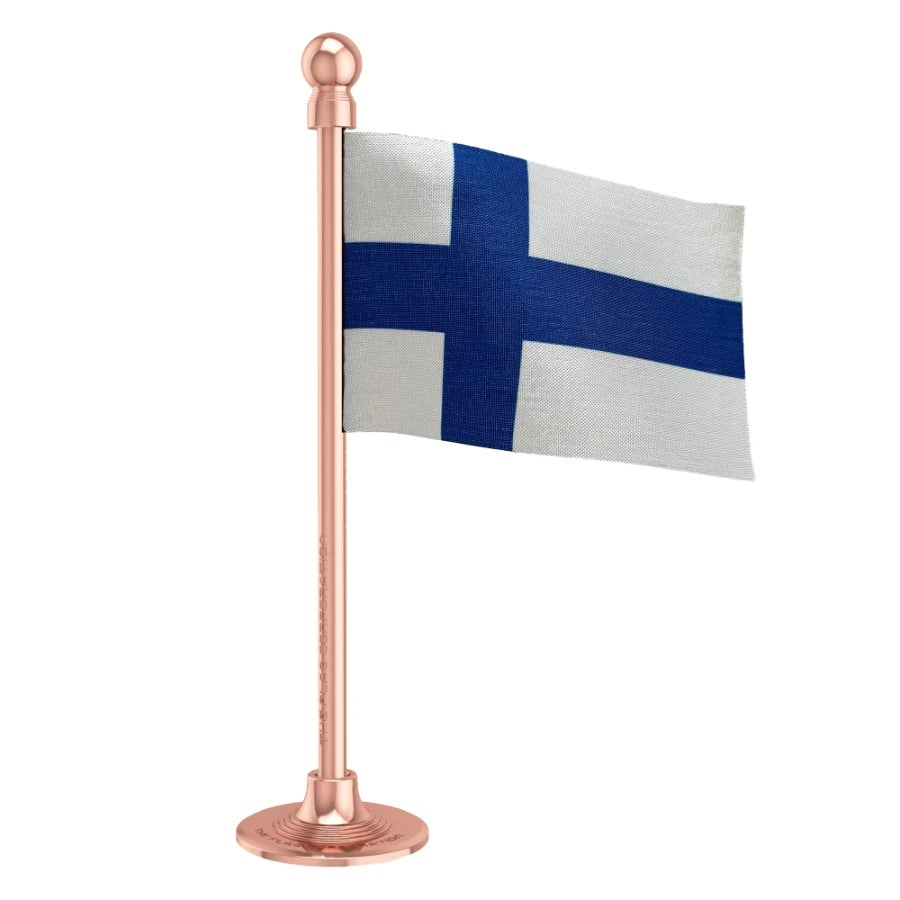 Finland Car Dashboard Flag of 2in x 3in With A Steel or Plastic Base