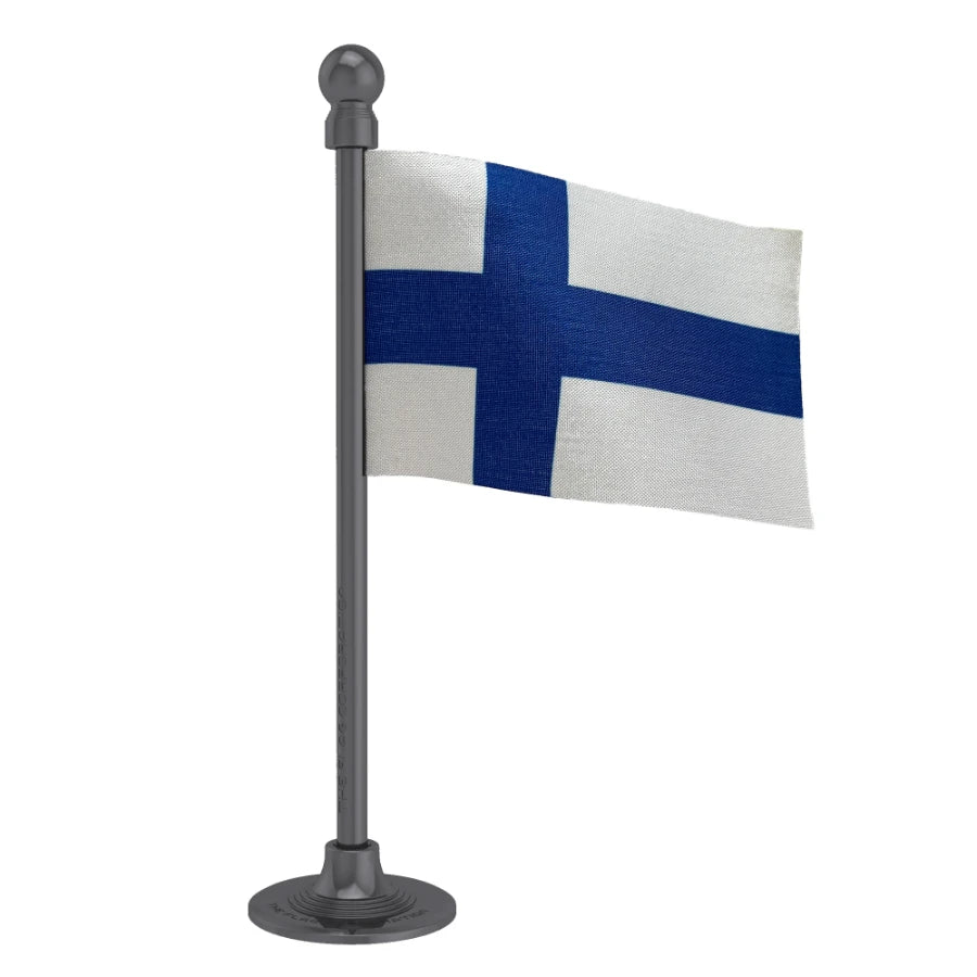 Finland Car Dashboard Flag of 2in x 3in With A Steel or Plastic Base