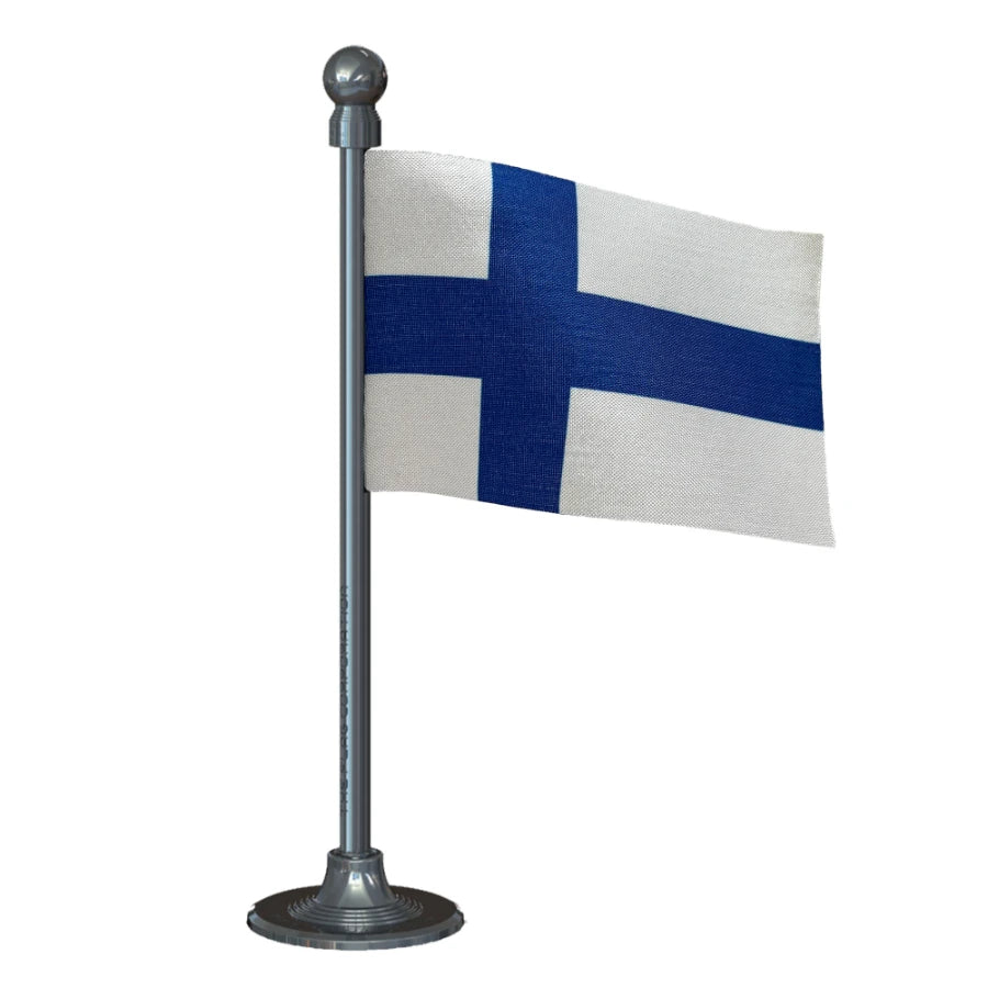 Finland Car Dashboard Flag of 2in x 3in With A Steel or Plastic Base
