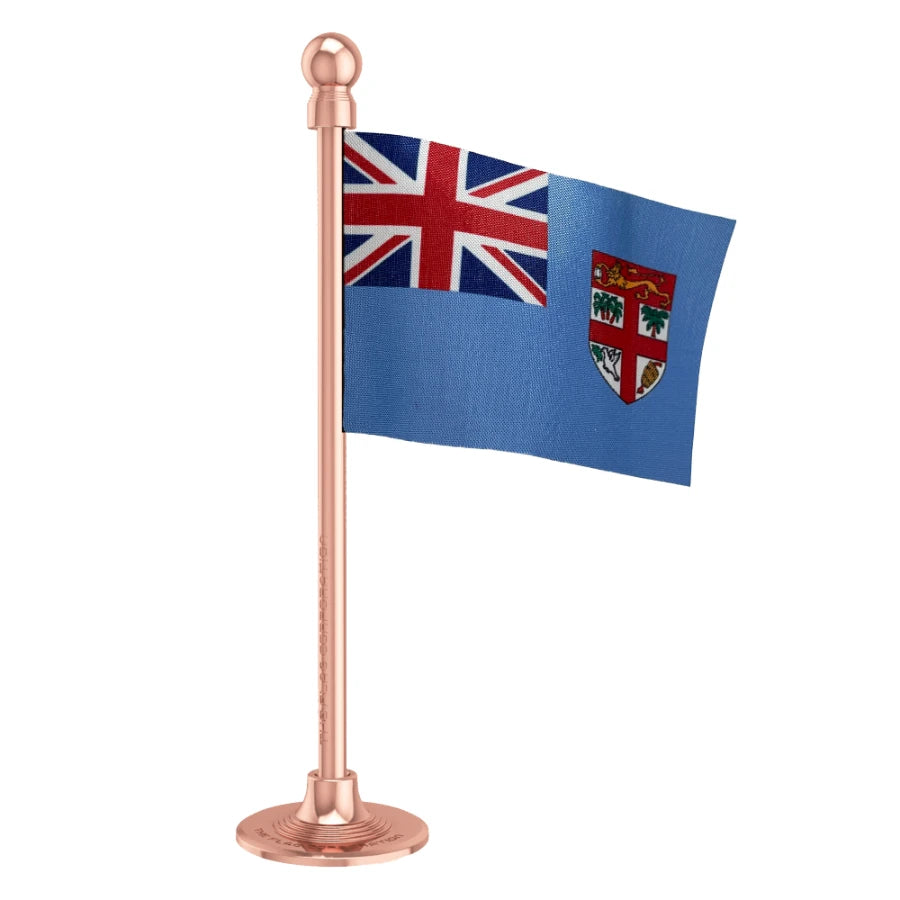 Fiji  Car Dashboard Flag of 2in x 3in With A Steel or Plastic Base