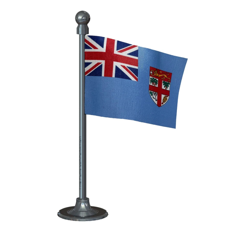 Fiji  Car Dashboard Flag of 2in x 3in With A Steel or Plastic Base
