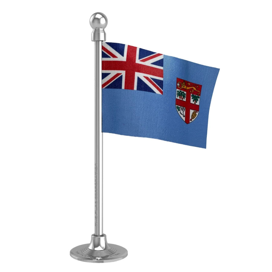 Fiji  Car Dashboard Flag of 2in x 3in With A Steel or Plastic Base