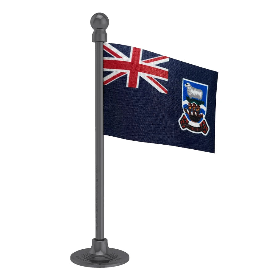 Falkland Islands (Malvinas) Car Dashboard Flag of 2in x 3in With A Steel or Plastic Base