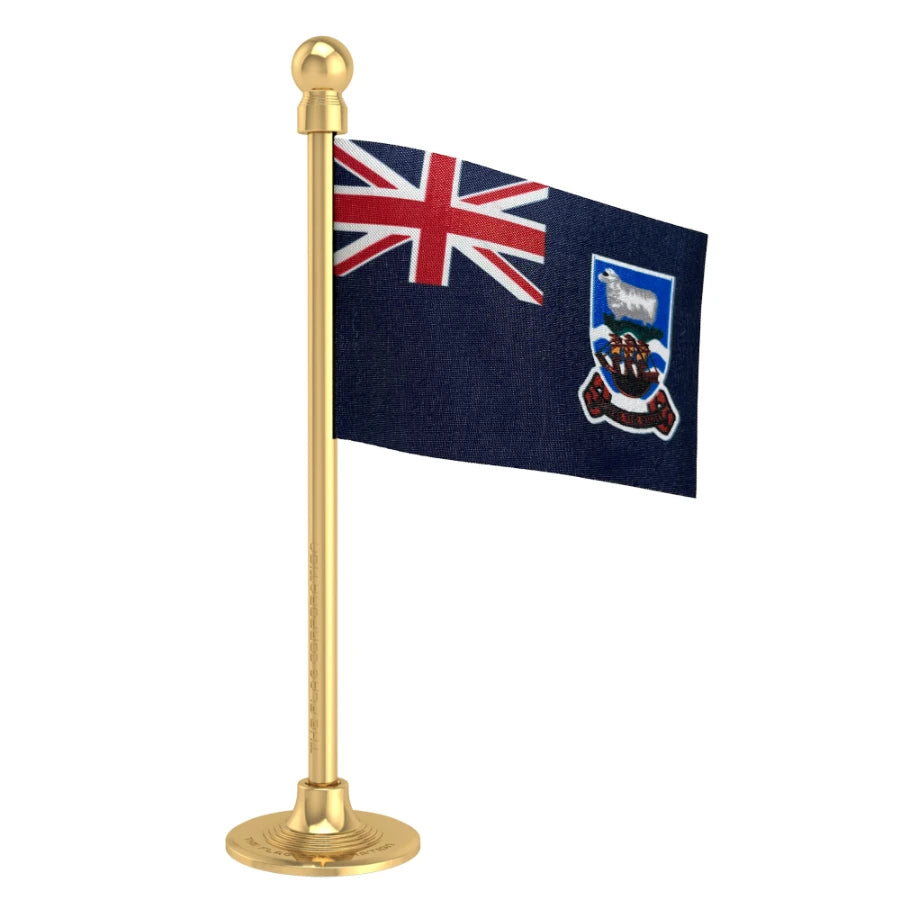 Falkland Islands (Malvinas) Car Dashboard Flag of 2in x 3in With A Steel or Plastic Base