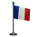 France Car Dashboard Flag of 2in x 3in With A Steel or Plastic Base