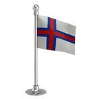 Faroe Islands Car Dashboard Flag of 2in x 3in With A Steel or Plastic Base