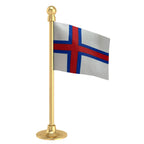 Faroe Islands Car Dashboard Flag of 2in x 3in With A Steel or Plastic Base