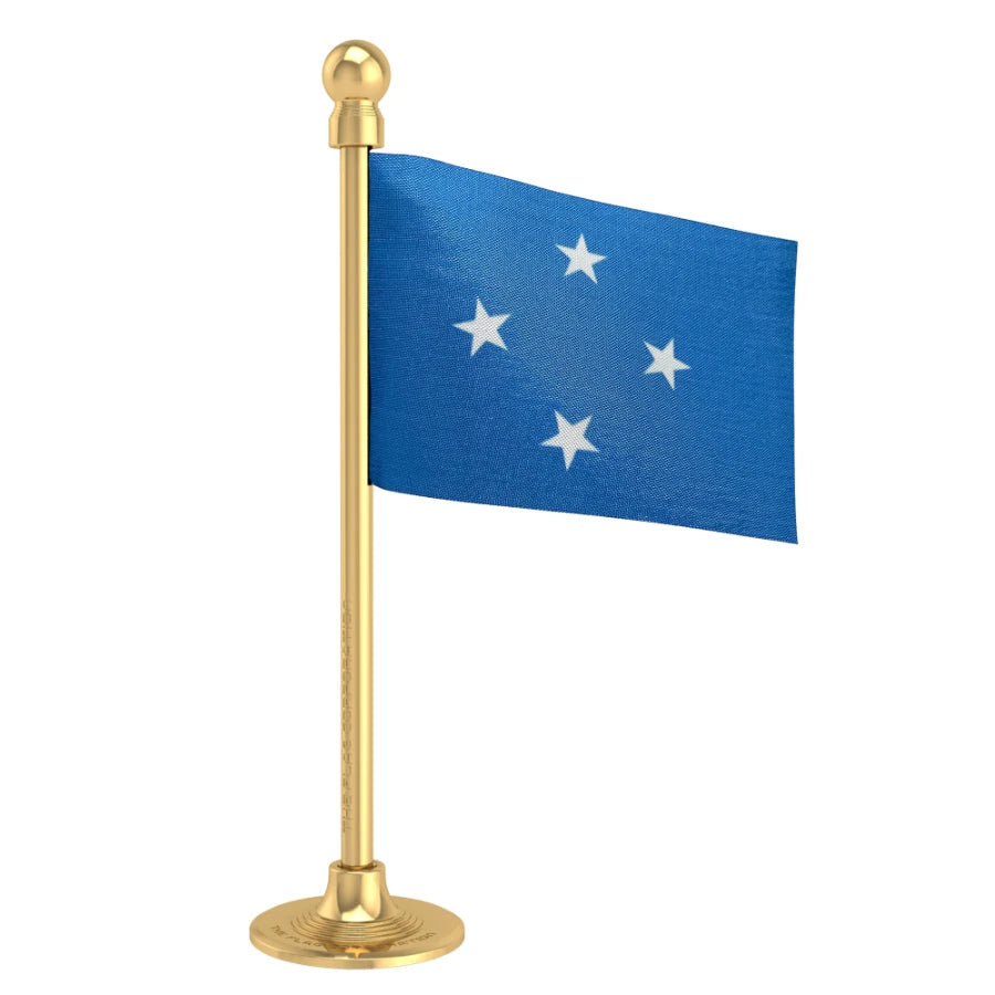 Micronesia Car Dashboard Flag of 2in x 3in With A Steel or Plastic Base