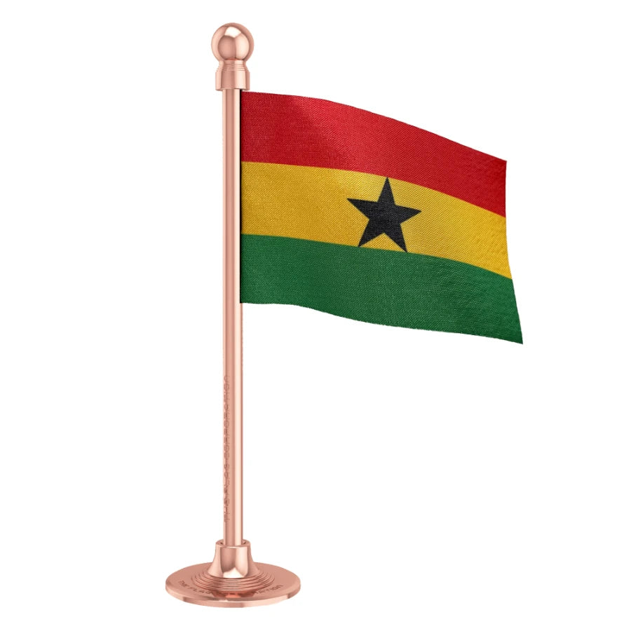 Ghana Car Dashboard Flag of 2in x 3in With A Steel or Plastic Base