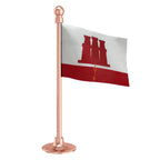 Gibraltar Car Dashboard Flag of 2in x 3in With A Steel or Plastic Base