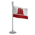 Gibraltar Car Dashboard Flag of 2in x 3in With A Steel or Plastic Base