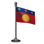 Guadeloupe Car Dashboard Flag of 2in x 3in With A Steel or Plastic Base