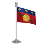 Guadeloupe Car Dashboard Flag of 2in x 3in With A Steel or Plastic Base