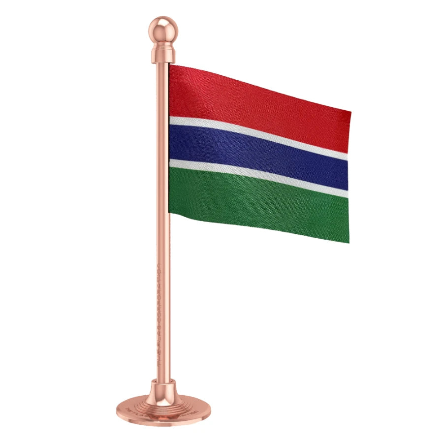 Gambia Car Dashboard Flag of 2in x 3in With A Steel or Plastic Base