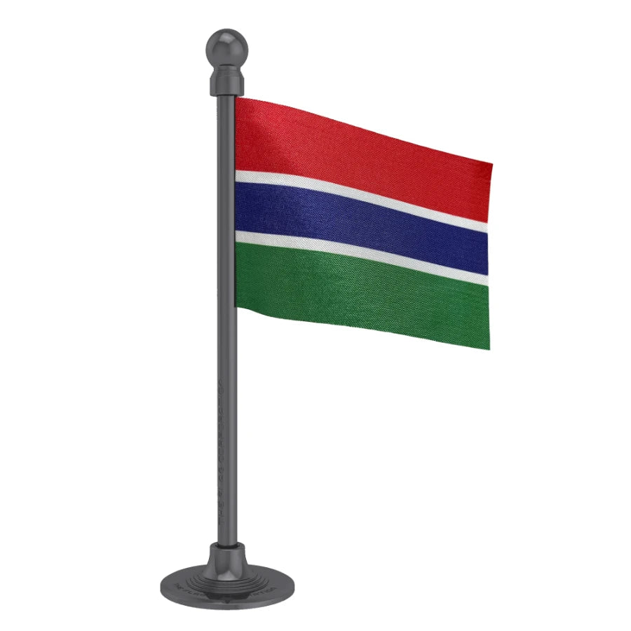 Gambia Car Dashboard Flag of 2in x 3in With A Steel or Plastic Base