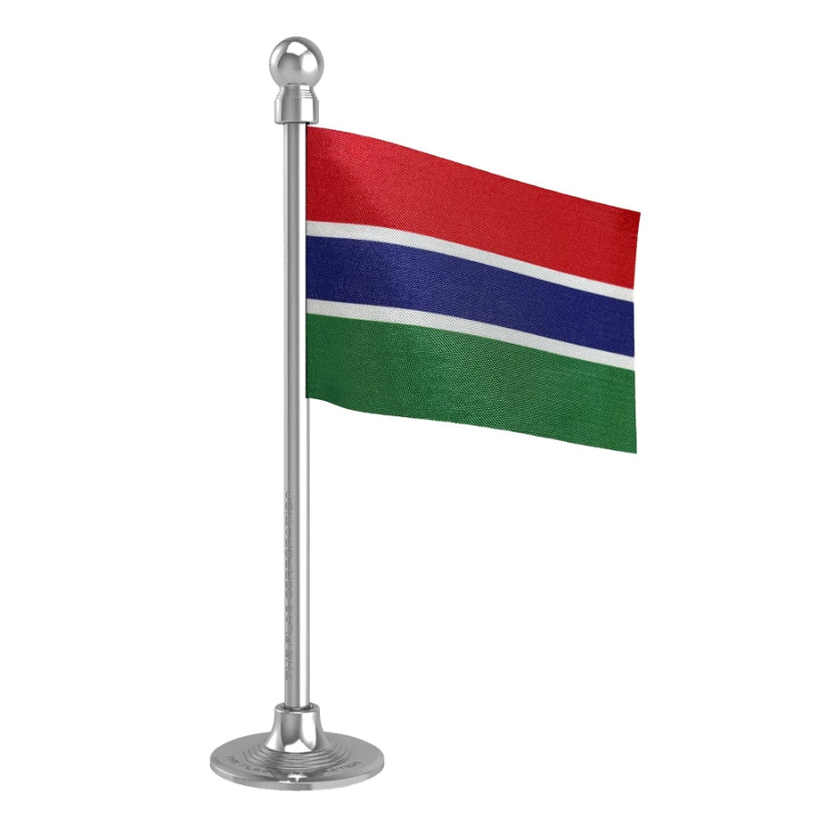 Gambia Car Dashboard Flag of 2in x 3in With A Steel or Plastic Base