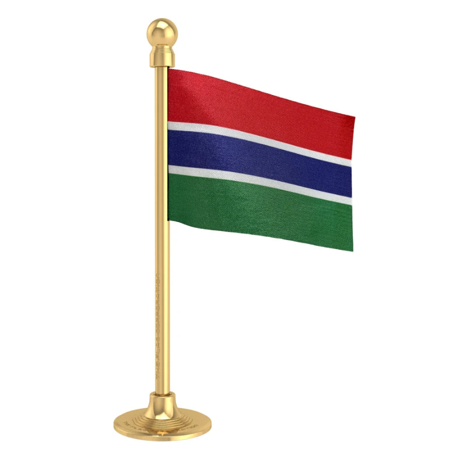 Gambia Car Dashboard Flag of 2in x 3in With A Steel or Plastic Base