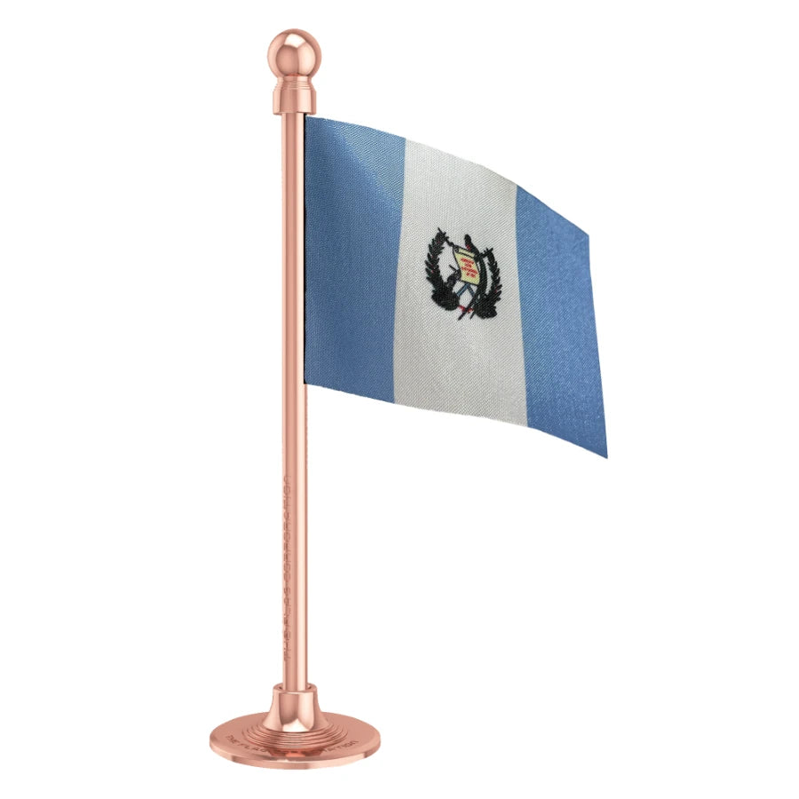 Guatemala Car Dashboard Flag of 2in x 3in With A Steel or Plastic Base