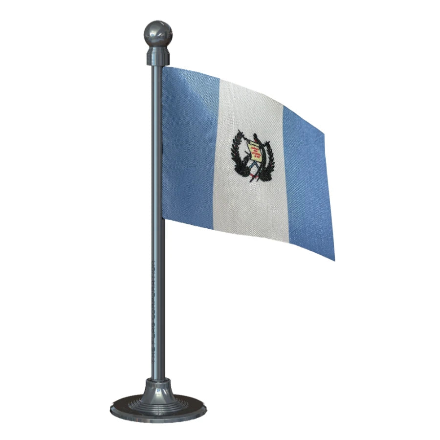 Guatemala Car Dashboard Flag of 2in x 3in With A Steel or Plastic Base
