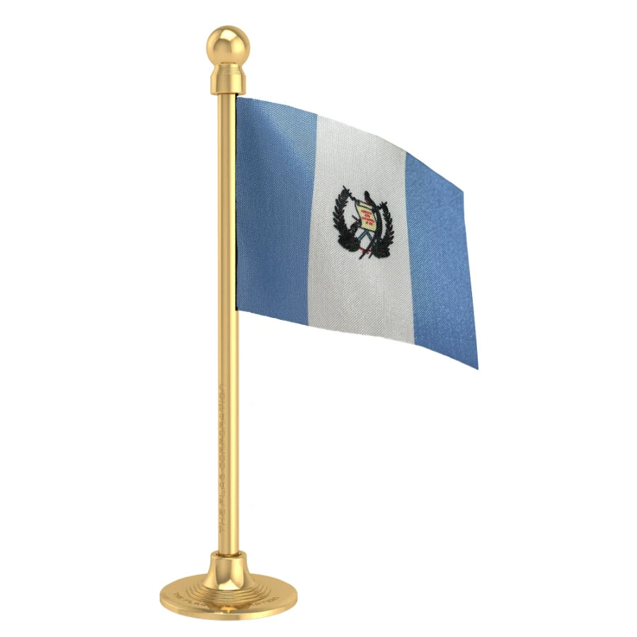 Guatemala Car Dashboard Flag of 2in x 3in With A Steel or Plastic Base