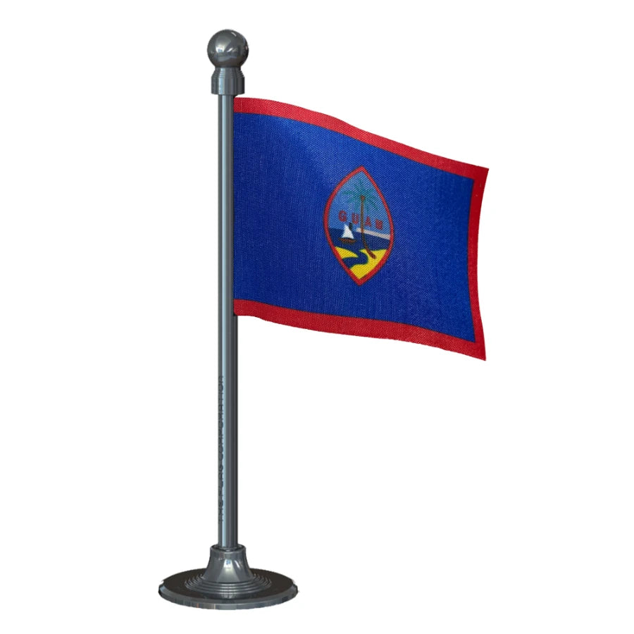 Guam Car Dashboard Flag of 2in x 3in With A Steel or Plastic Base