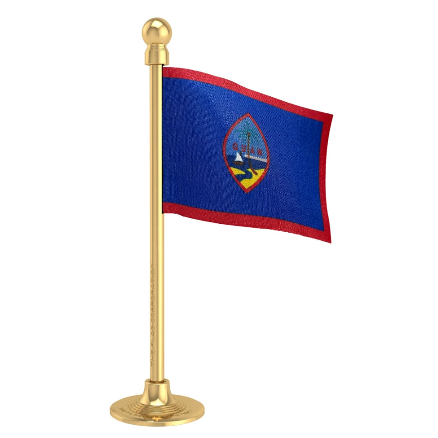 Guam Car Dashboard Flag of 2in x 3in With A Steel or Plastic Base