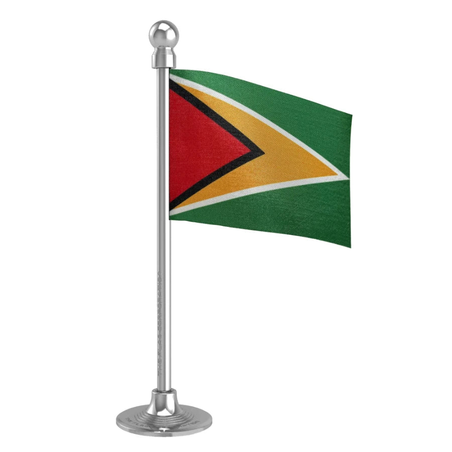 Guyana Car Dashboard Flag of 2in x 3in With A Steel or Plastic Base