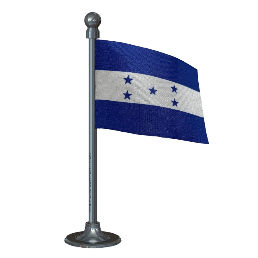 Honduras Car Dashboard Flag of 2in x 3in With A Steel or Plastic Base
