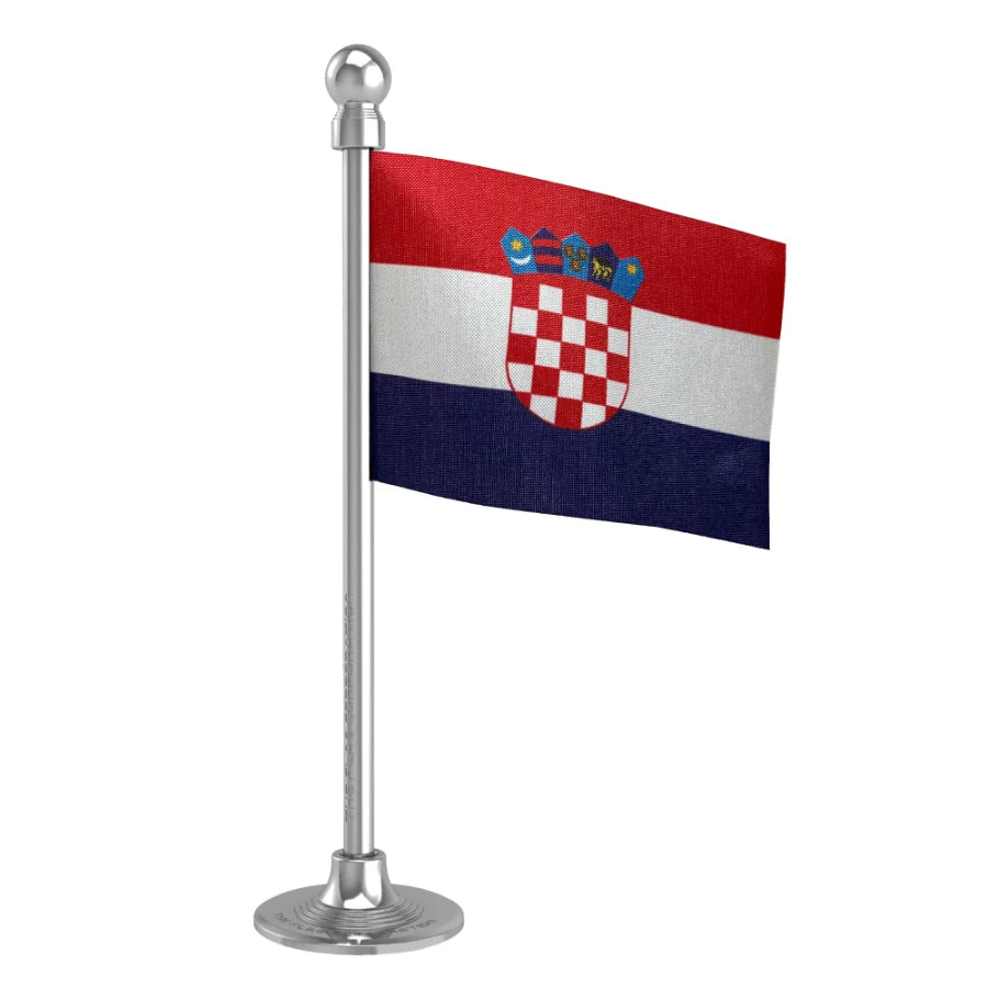 Croatia Car Dashboard Flag of 2in x 3in With A Steel or Plastic Base