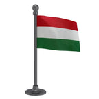 Hungary Car Dashboard Flag of 2in x 3in With A Steel or Plastic Base
