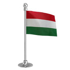 Hungary Car Dashboard Flag of 2in x 3in With A Steel or Plastic Base