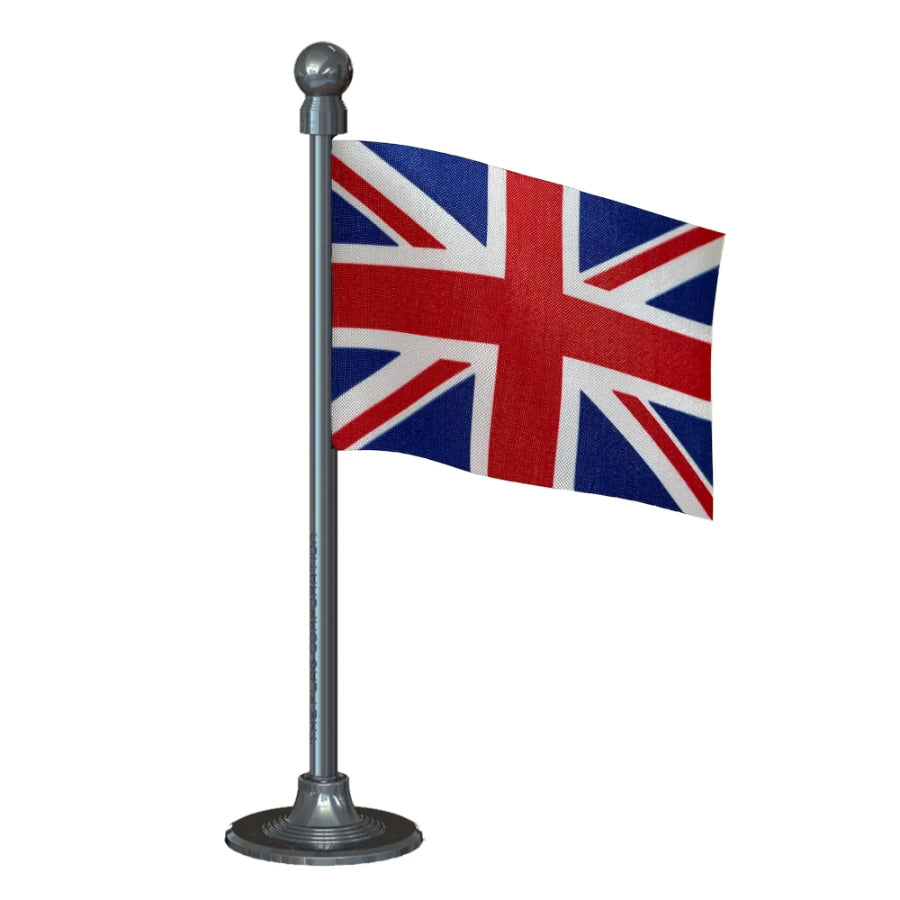 UK United Kingdom Car Dashboard Flag of 2in x 3in With A Steel or Plastic Base