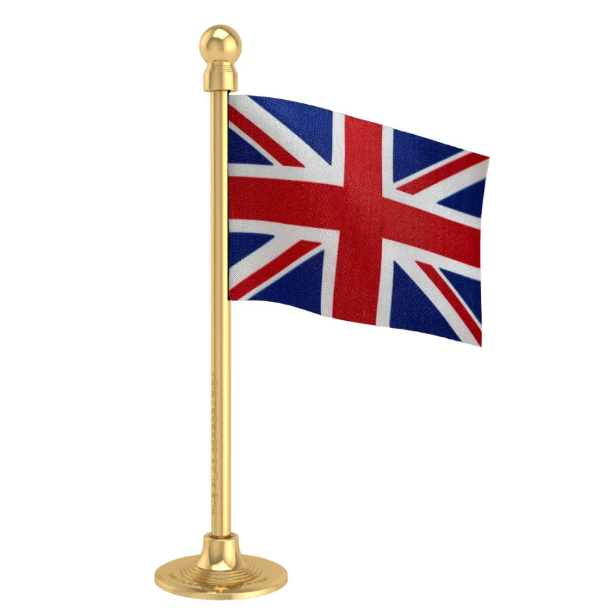 UK United Kingdom Car Dashboard Flag of 2in x 3in With A Steel or Plastic Base