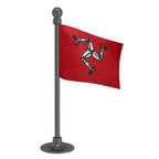 Isle of Man Car Dashboard Flag of 2in x 3in With A Steel or Plastic Base