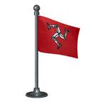 Isle of Man Car Dashboard Flag of 2in x 3in With A Steel or Plastic Base