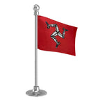 Isle of Man Car Dashboard Flag of 2in x 3in With A Steel or Plastic Base