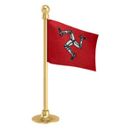 Isle of Man Car Dashboard Flag of 2in x 3in With A Steel or Plastic Base