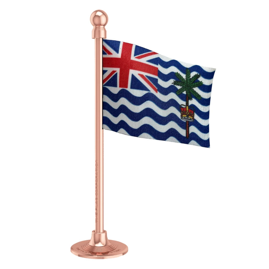 British Indian Ocean Territory Car Dashboard Flag of 2in x 3in With A Steel or Plastic Base