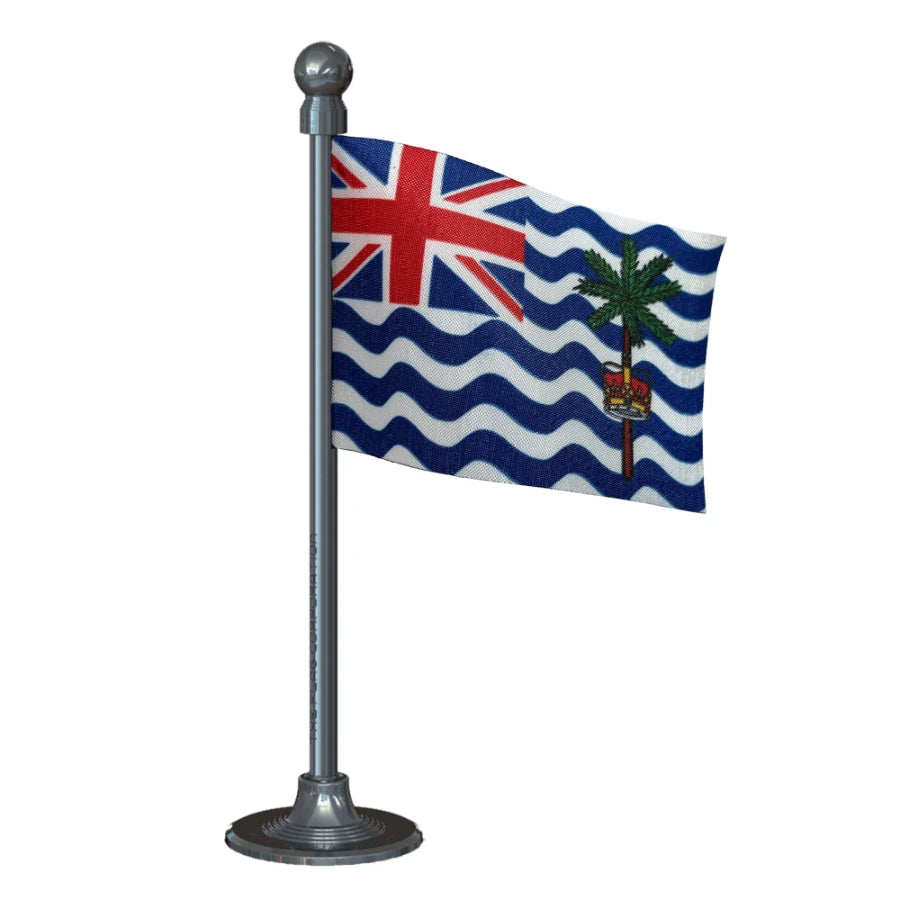 British Indian Ocean Territory Car Dashboard Flag of 2in x 3in With A Steel or Plastic Base