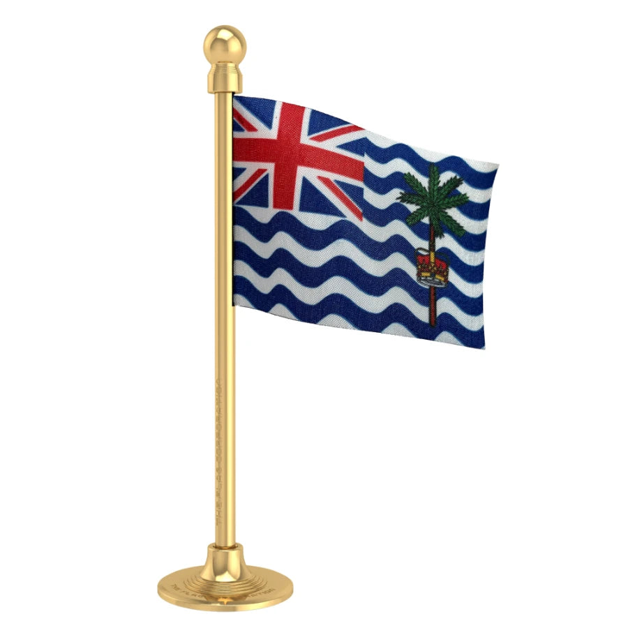 British Indian Ocean Territory Car Dashboard Flag of 2in x 3in With A Steel or Plastic Base